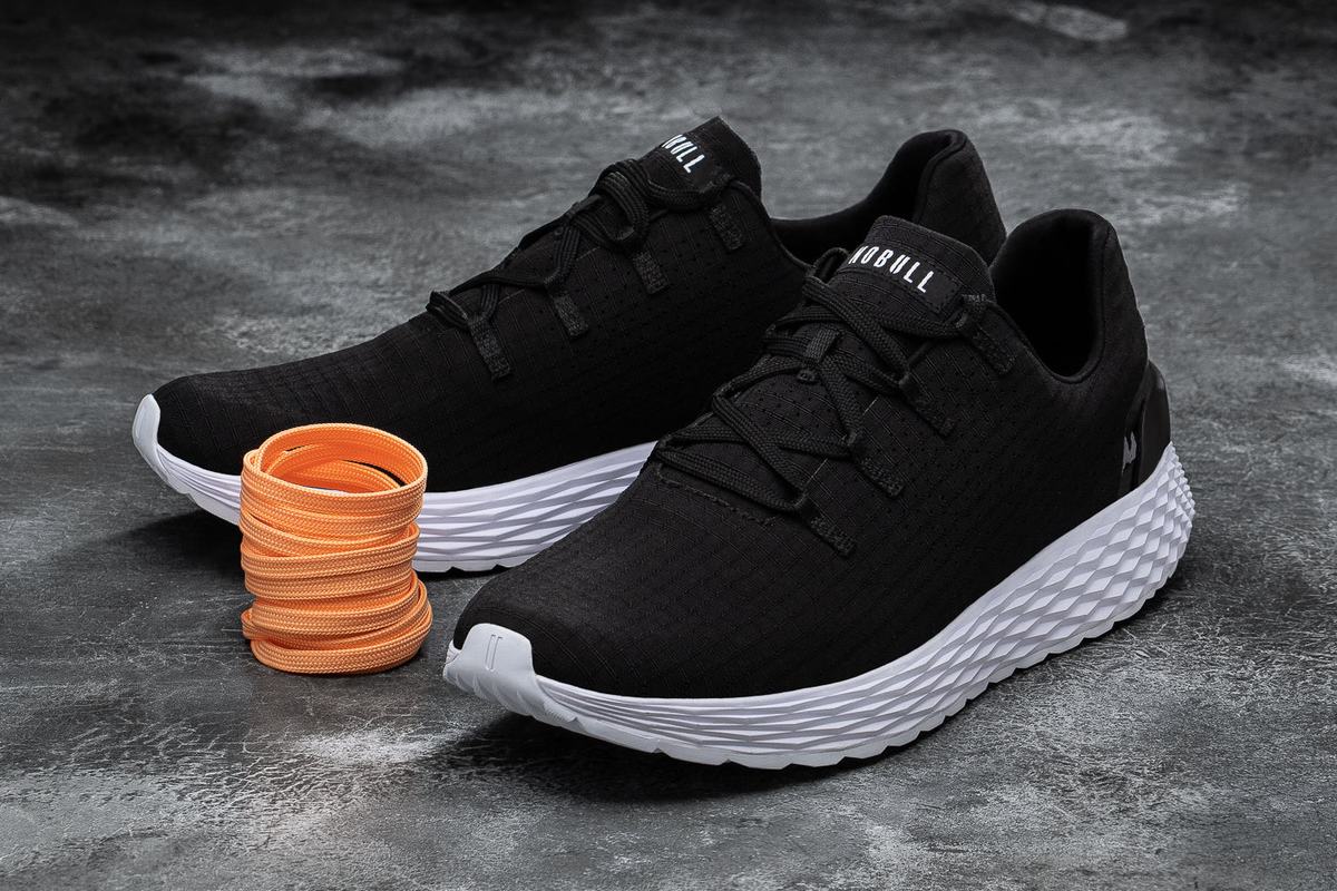 Nobull Ripstop Runner Men's Running Shoes Black White | Australia (YW9168)